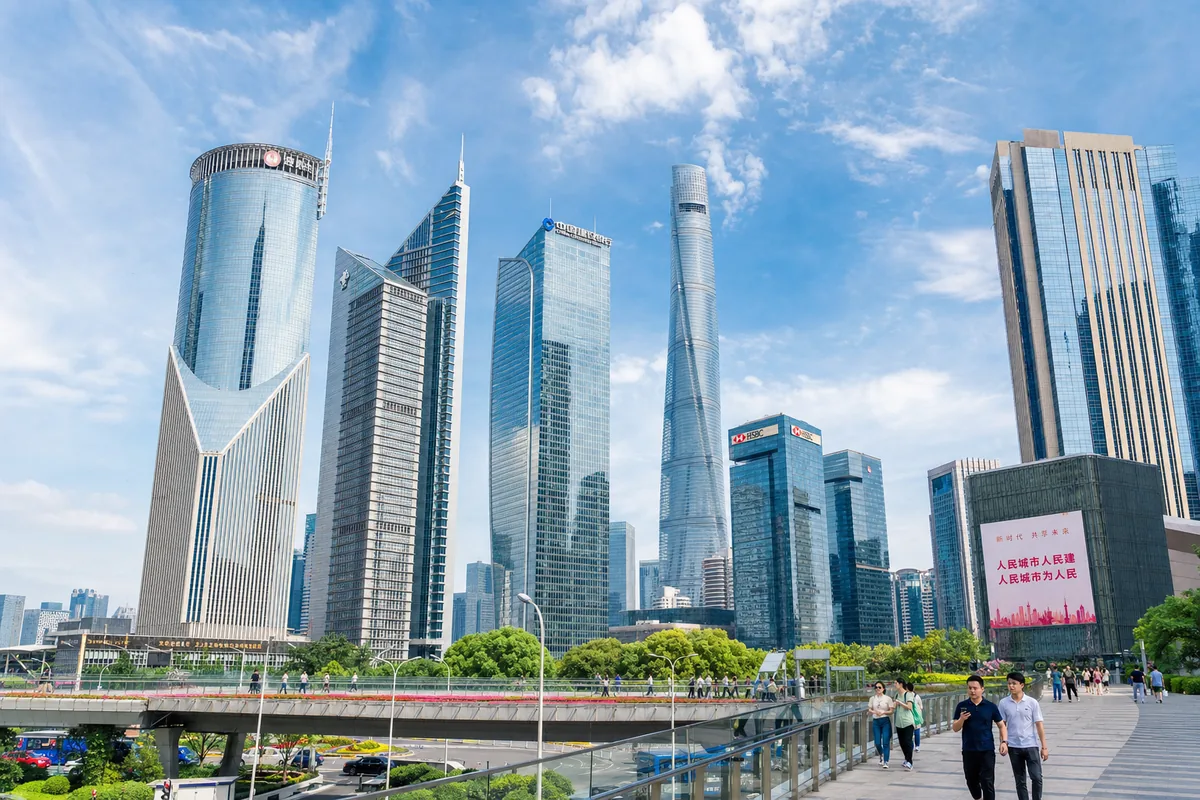 Skyscrapers of Beijing's CBD business district around Guomao during the day