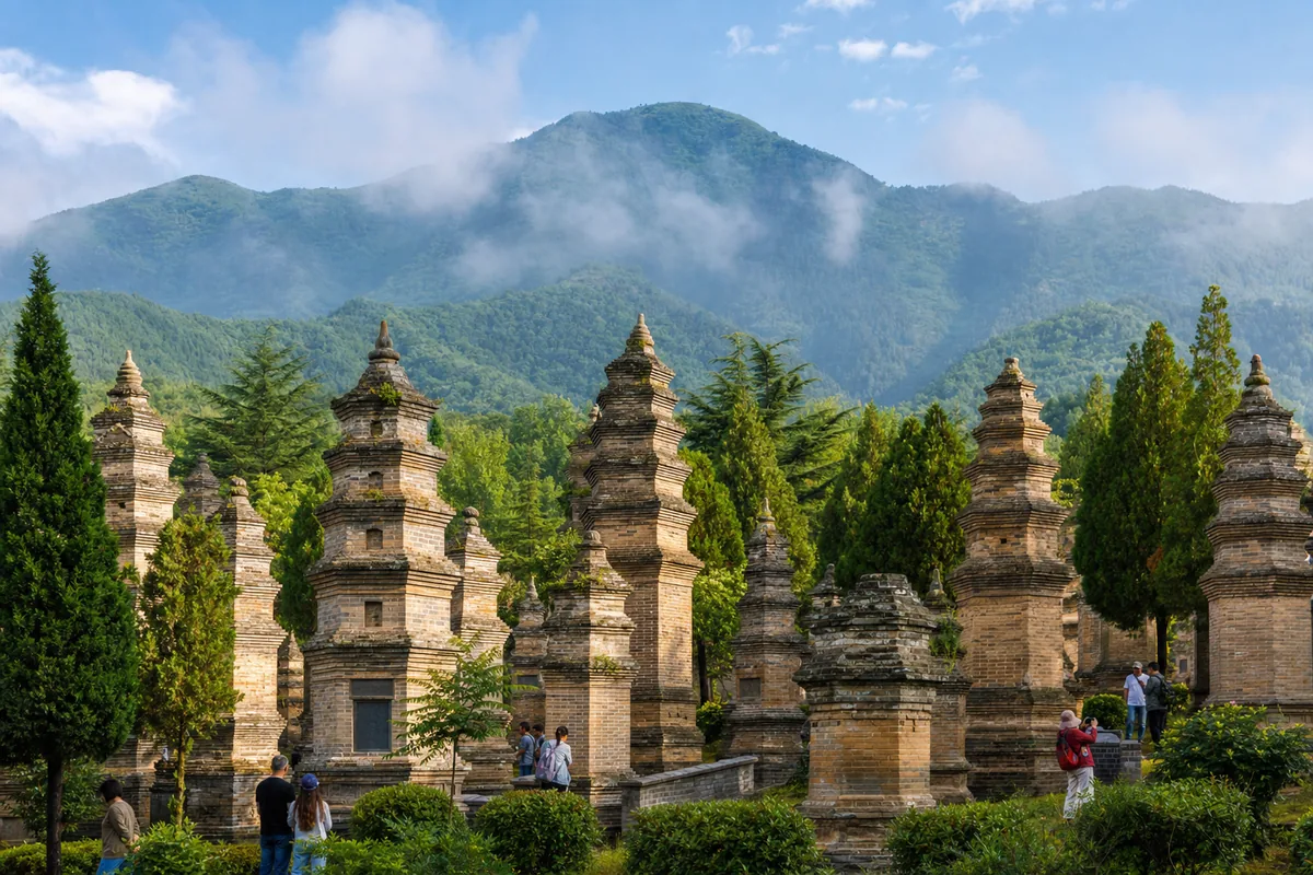 The Pagoda Forest of brick stupas at Shaolin Temple near Mount Song