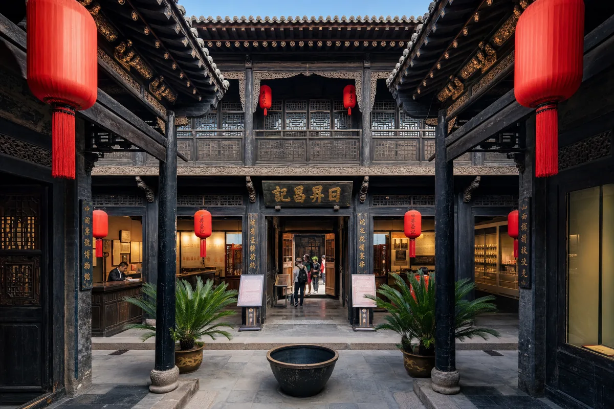 Courtyard of Rishengchang, China's first draft bank, in Pingyao